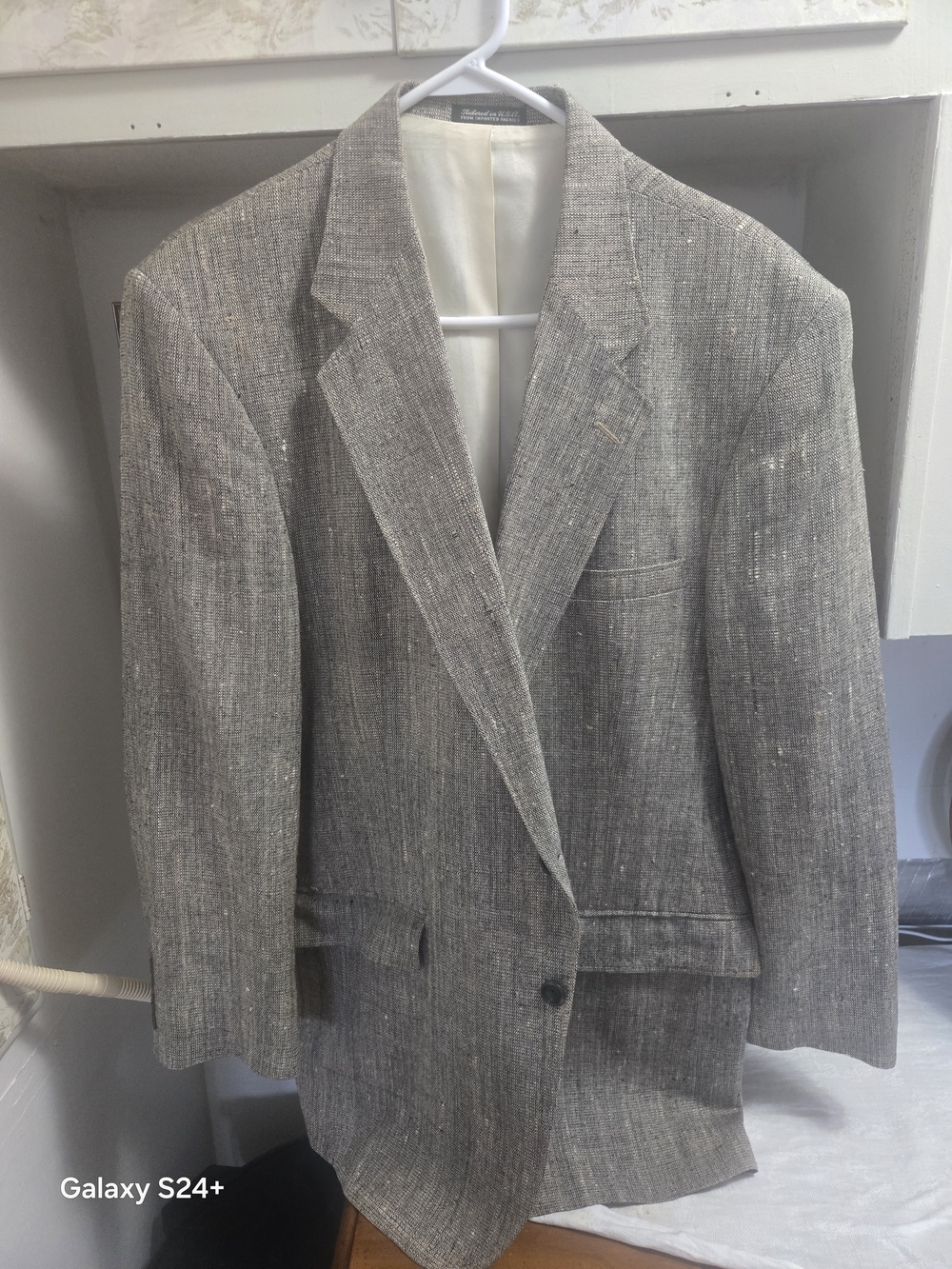 Austin Reed Men's Gray Textured Single-Breasted Blazer